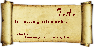 Temesváry Alexandra névjegykártya